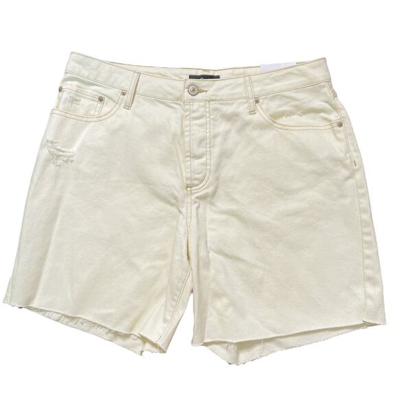House of Harlow High Rise Mom Bermuda Shorts Denim Button Fly Size 31 NEW - Picture 1 of 7
